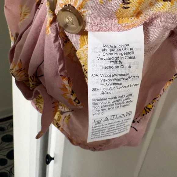 Madewell Pink and Yellow Floral Button-Front Top - Picture 4 of 5